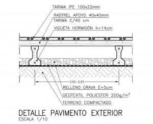 Detalle paviemento exterior madera