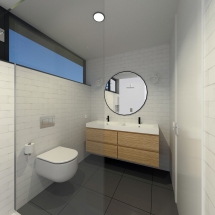 Vivienda en O Val, Narón. Baño dormitorio principal