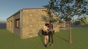 Vivienda en O Val, Narón. Fachada Sur-Oeste