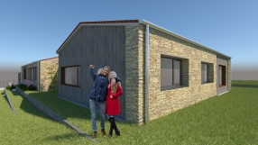 Vivienda en O Val, Narón. Fachada Norte-Oeste