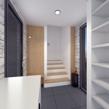 Vivienda en O Val, Narón. Acceso a cocina desde lavandería