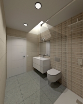 Vivienda en Xarío, Miño. Vista interior Baño 2, iluminación cenital