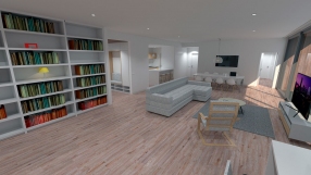 Vivienda Sésamo. Vista interior estar-comedor