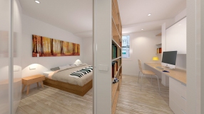 Dormitorio, estudio/vestidor