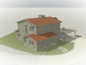 Vivienda en Chao da aldea, Cabanas (infografía)