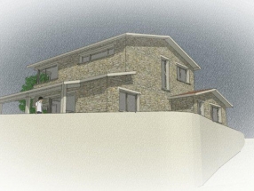 Vivienda en Chao da aldea, Cabanas (infografía)