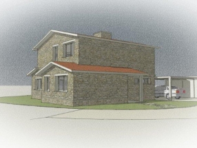 Vivienda en Chao da aldea, Cabanas (infografía)